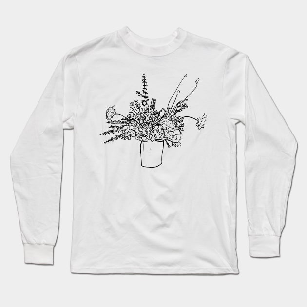 Flower Arrangement Sketch Long Sleeve T-Shirt by Annelie